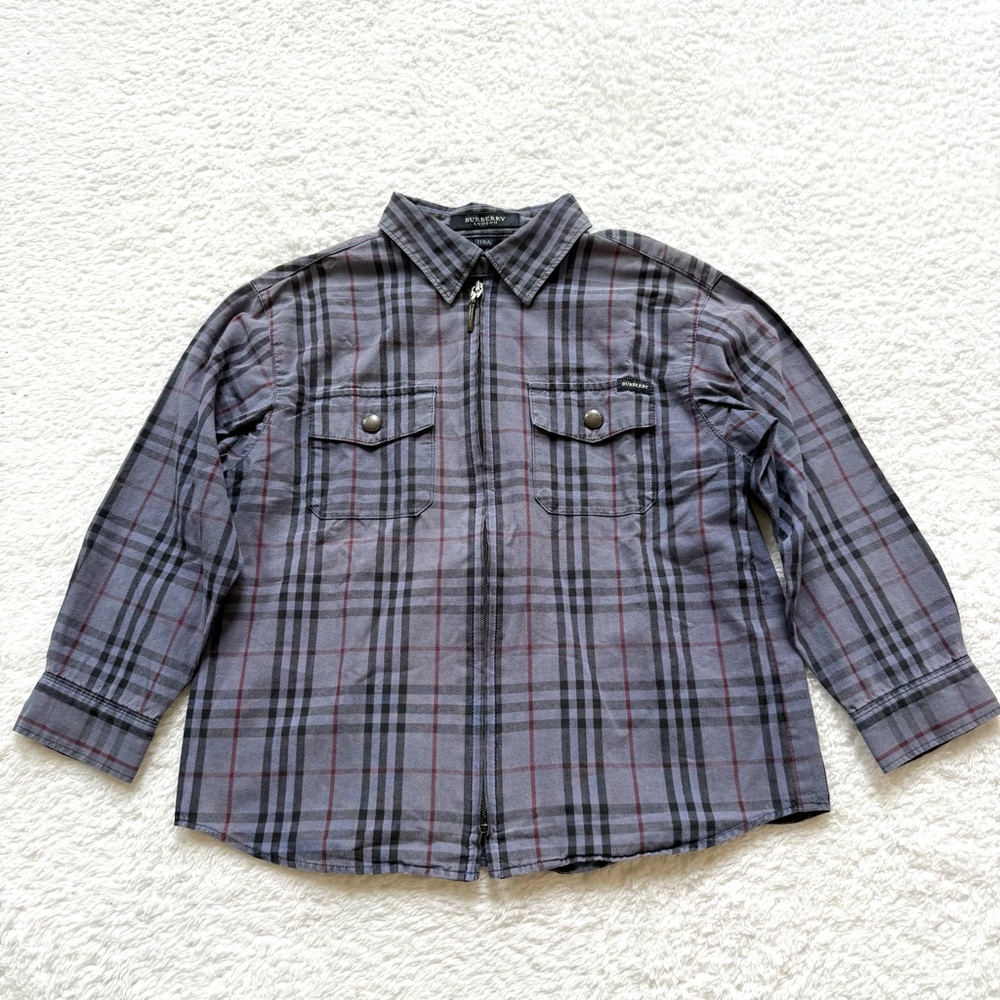 Burberry Toddler Boys 4T Nova Check Zip Up Shirts Plaid 110cm